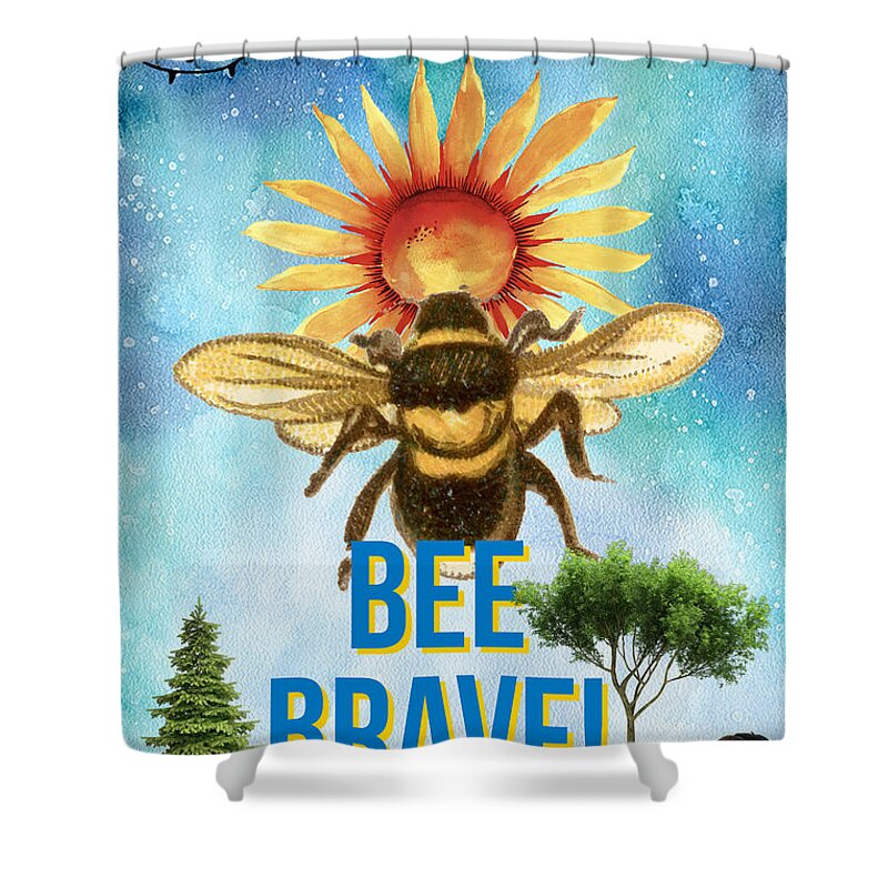 Be Brave Shower Curtain featuring the photograph Bee Brave by W Craig Photography
