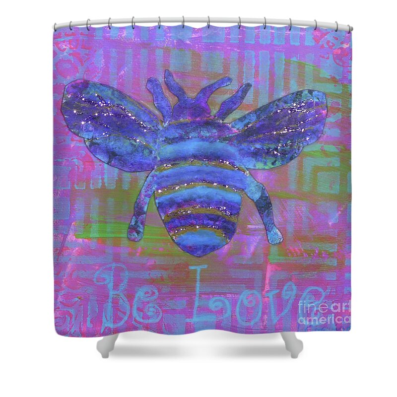 Bees Shower Curtain featuring the painting Bee Love by Lisa Crisman