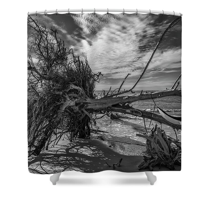 Beer Can Island Shower Curtain featuring the photograph Beer Can Island 1 by Arttography LLC