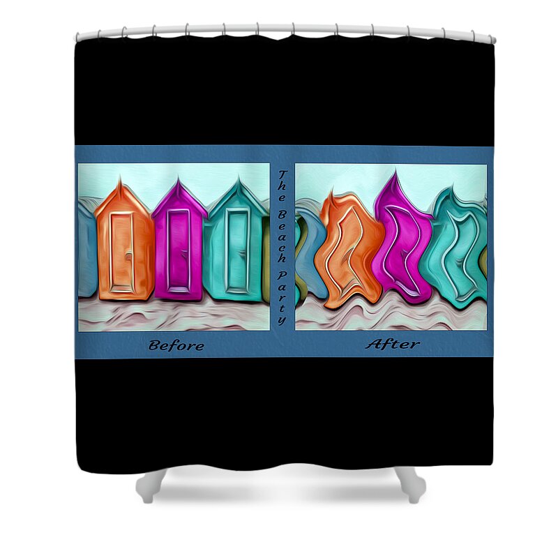 Abstract Shower Curtain featuring the digital art Before and After the Party by Ronald Mills