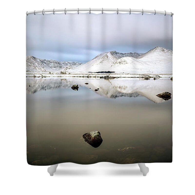 Black Mount Shower Curtain featuring the photograph Before Sunrise, Glencoe by Grant Glendinning