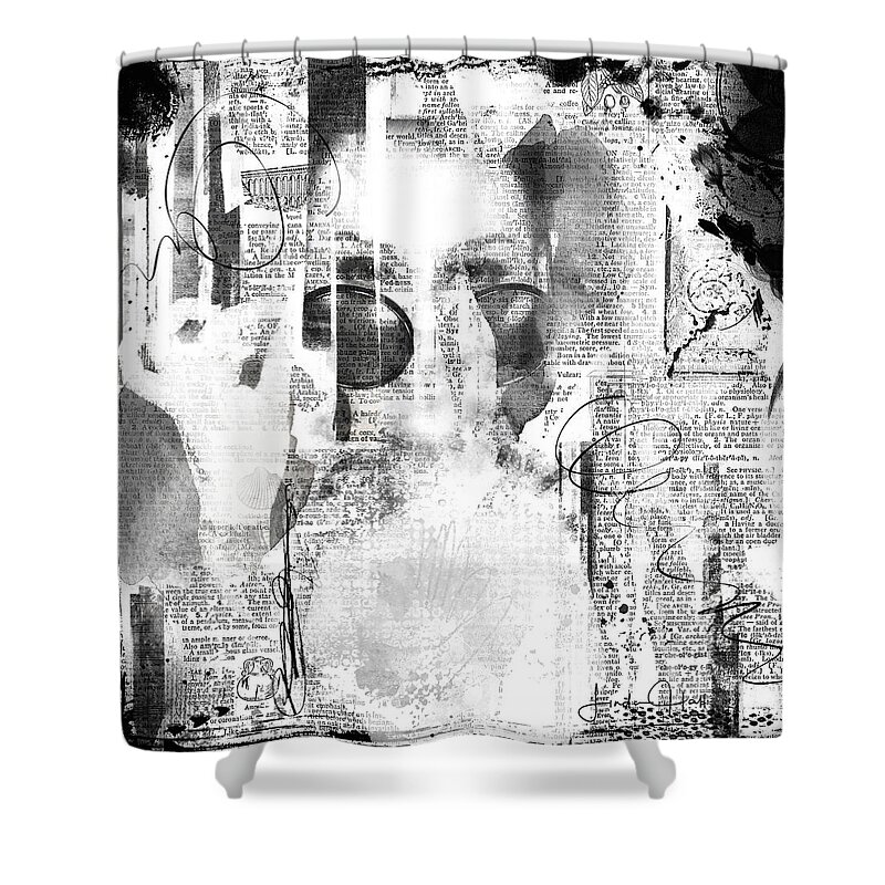Abstract Shower Curtain featuring the digital art Behind the Shades by Linda Lee Hall
