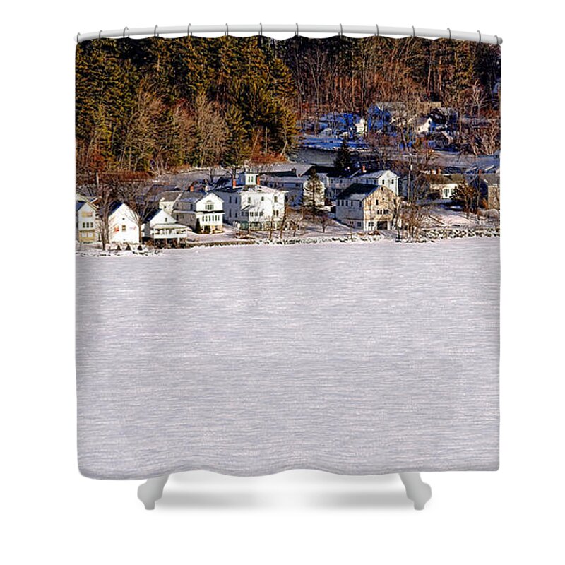 Belgrade Shower Curtain featuring the photograph Belgrade Lakes in Winter by Olivier Le Queinec