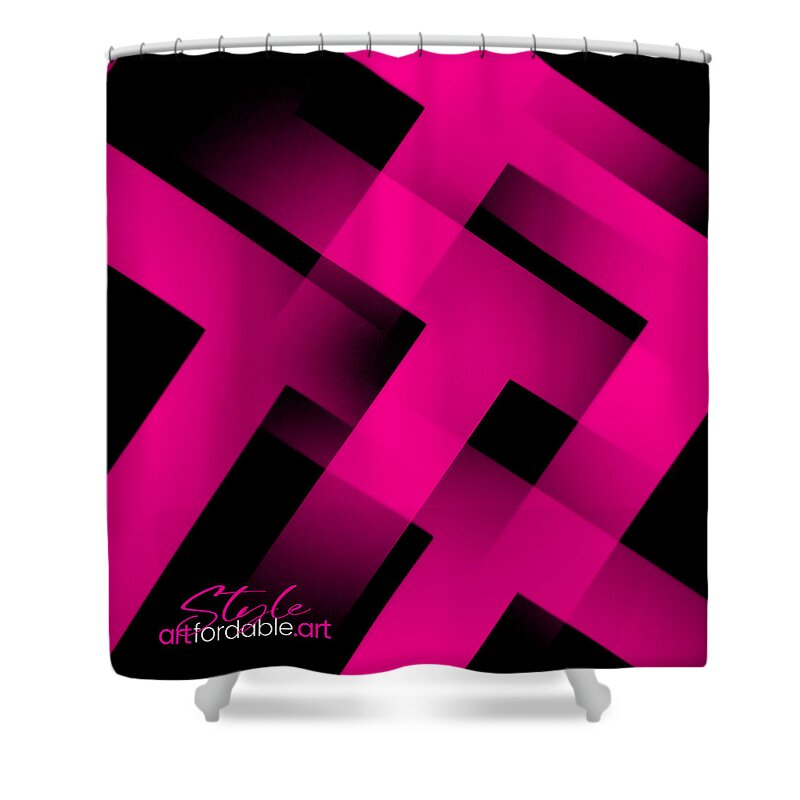 Minimalistic Shower Curtain featuring the tapestry - textile Belinda - Black by Style by Artfordable