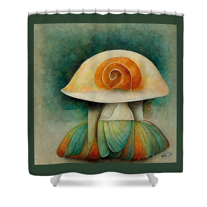 Mushroom Shower Curtain featuring the digital art Bell Bottomed Shroom by Vicki Noble