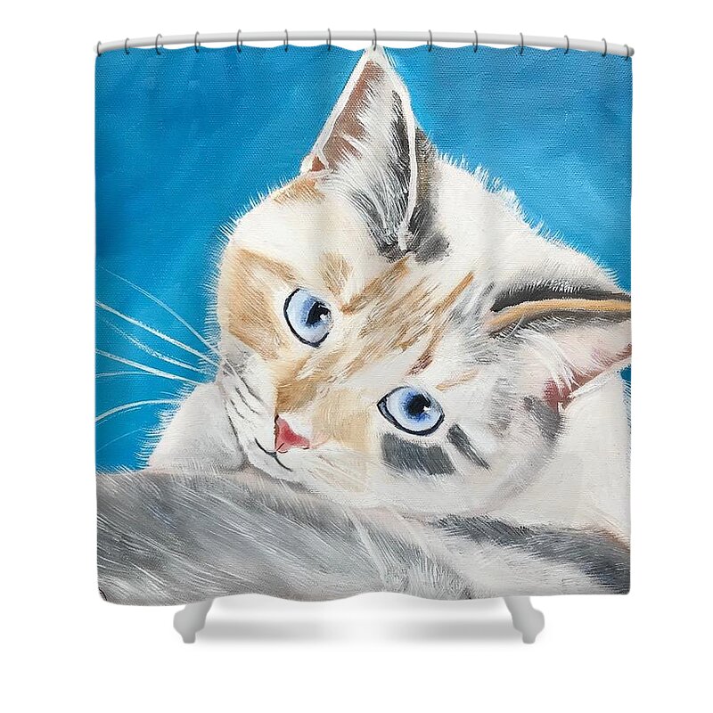 Pets Shower Curtain featuring the painting Bella by Kathie Camara