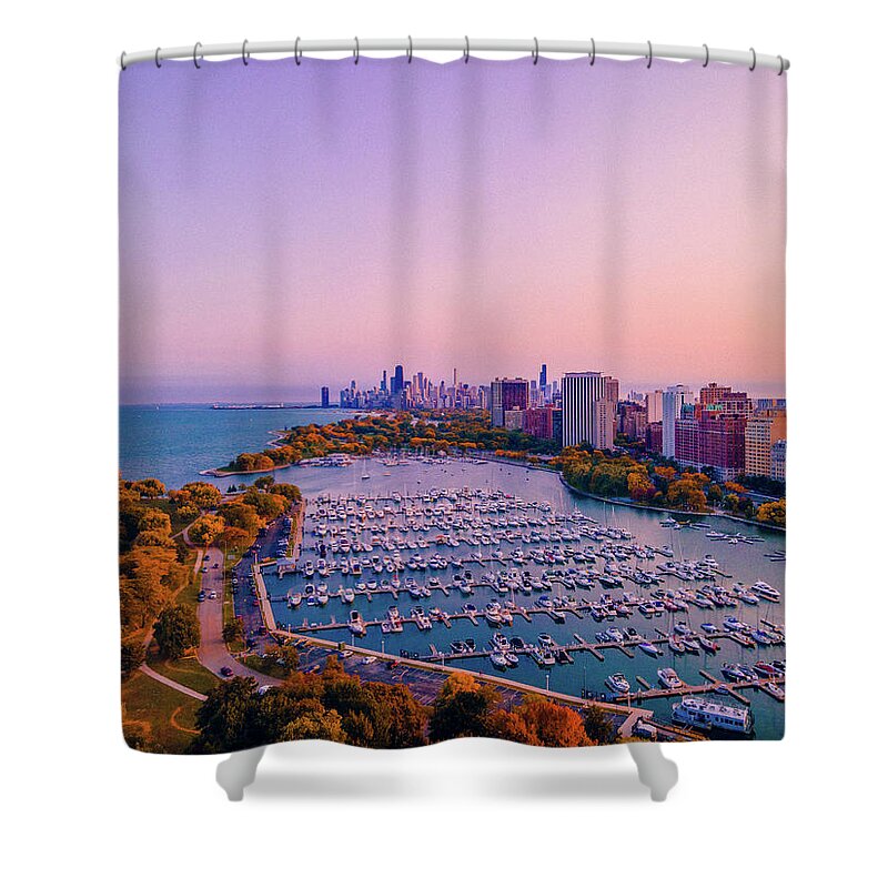Chicago Shower Curtain featuring the photograph Belmont Harbor - Fall by Bobby K