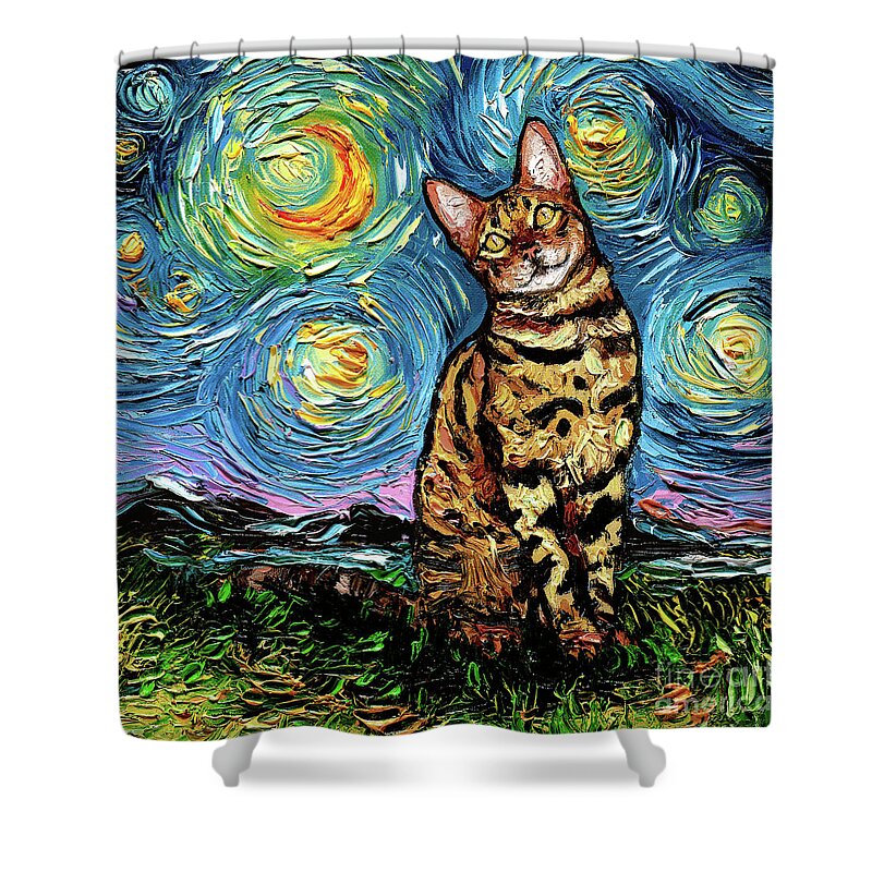 Bengal Shower Curtain featuring the painting Bengal Night by Aja Trier