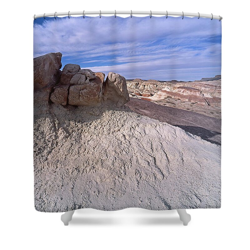 Tom Daniel Shower Curtain featuring the photograph Bentonite Mound by Tom Daniel