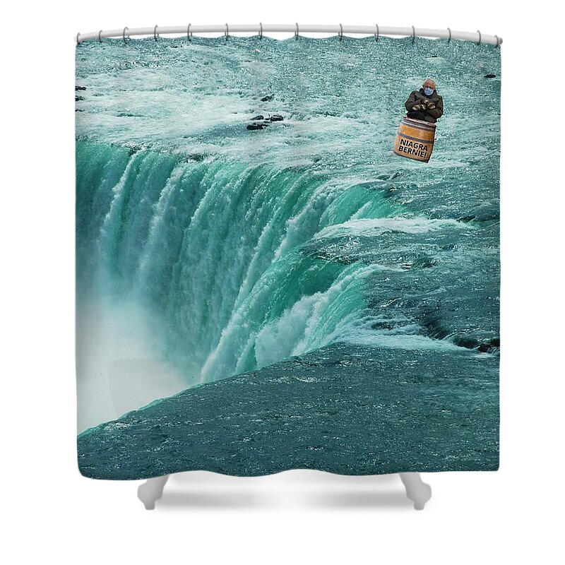 Bernie Shower Curtain featuring the photograph Bernie in a Barrel by Lee Darnell