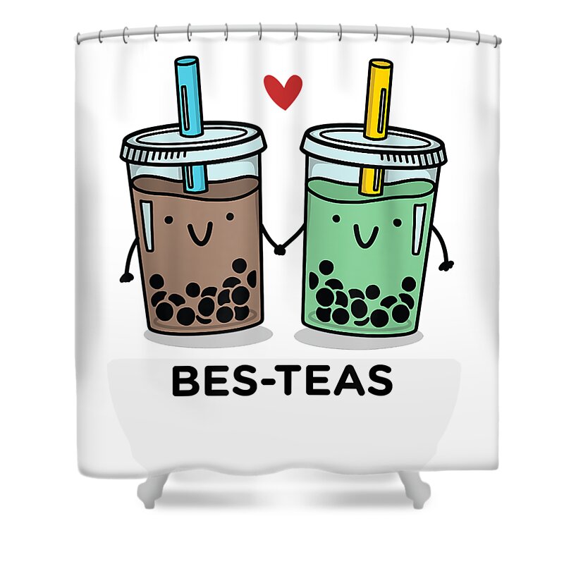 Bes-Teas - Besties Best Friends Bubble Tea Boba Cute Shower Curtain by DNT  Prints - Pixels