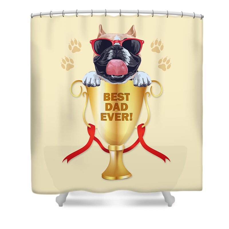 Father's Day Shower Curtain featuring the digital art Best DOGFATHER Ever by Doreen Erhardt