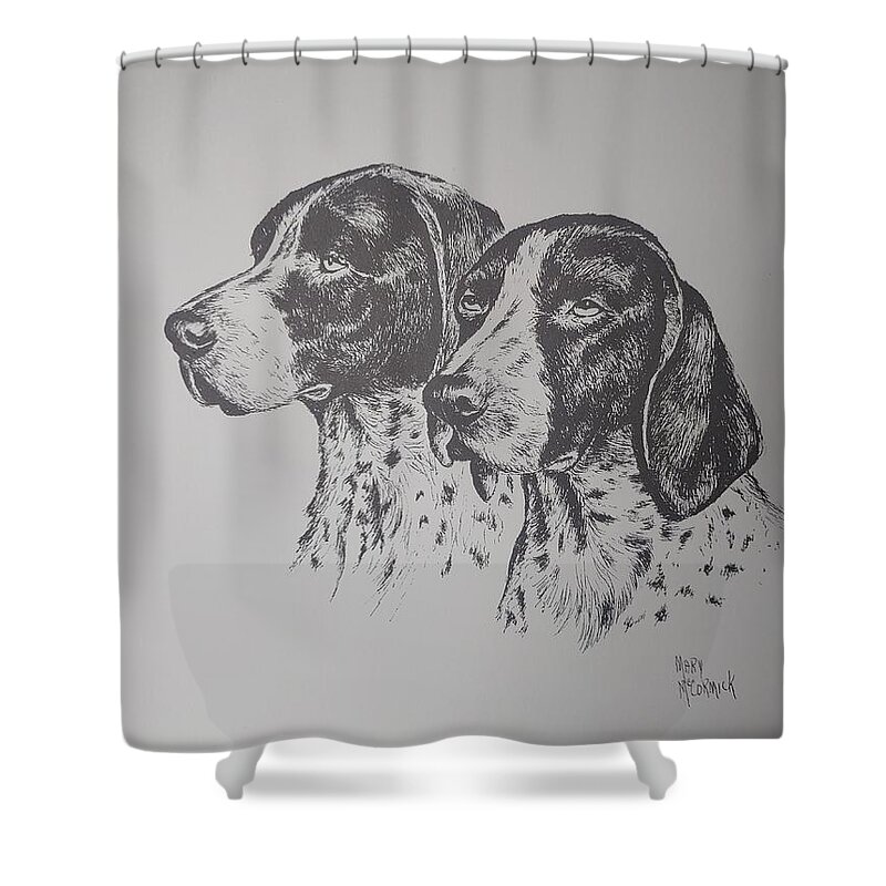 Hunting Shower Curtain featuring the painting Hunting Buddies by ML McCormick