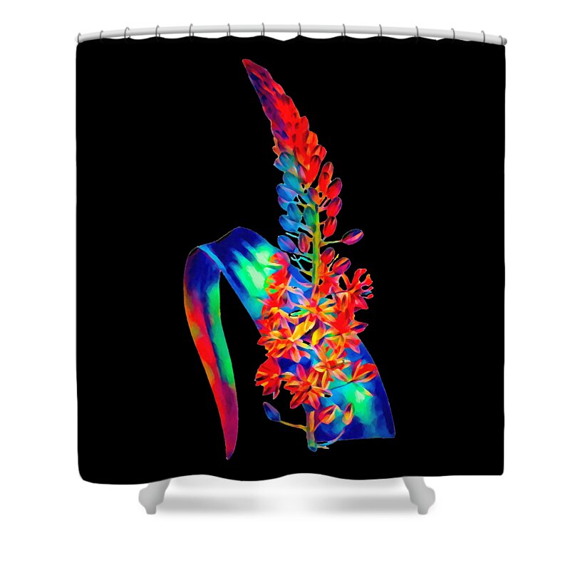 Black Shower Curtain featuring the photograph Bethlehem Colored Leaf in Black by Munir Alawi
