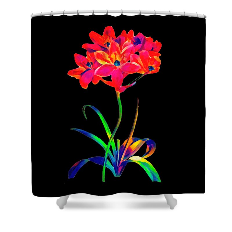 Black Shower Curtain featuring the photograph Bethlehem Flowers in Black by Munir Alawi