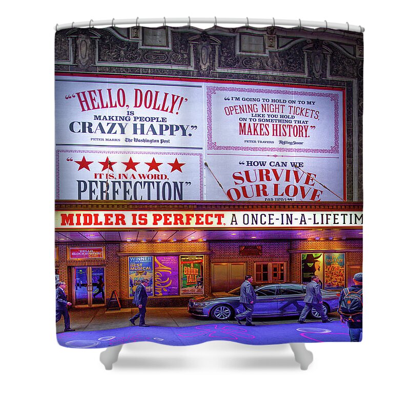 Hello Dolly Shower Curtain featuring the photograph Bette Midler in Hello Dolly by Mark Andrew Thomas