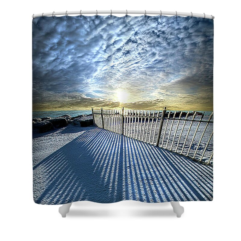 Sun Shower Curtain featuring the photograph Beyond the Reach by Phil Koch