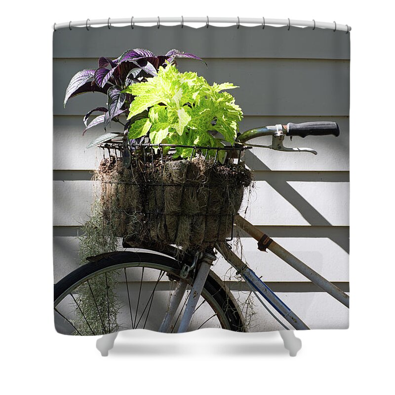 Bicycle Shower Curtain featuring the photograph Bicycle For Rent No More by Bruce Gourley