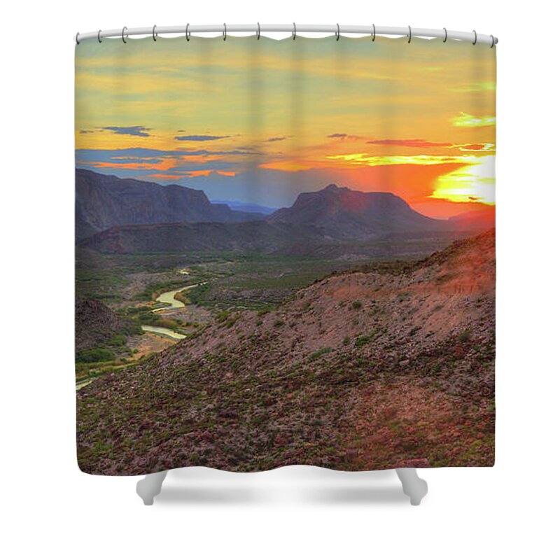 Big Bend Shower Curtain featuring the photograph Big Bend - The Road to Presidio by Michael Tidwell