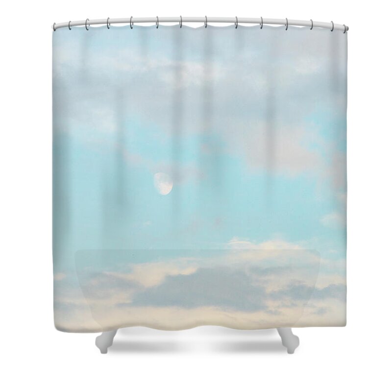 Sky Shower Curtain featuring the photograph Big Blue Moon Sky by Amelia Pearn