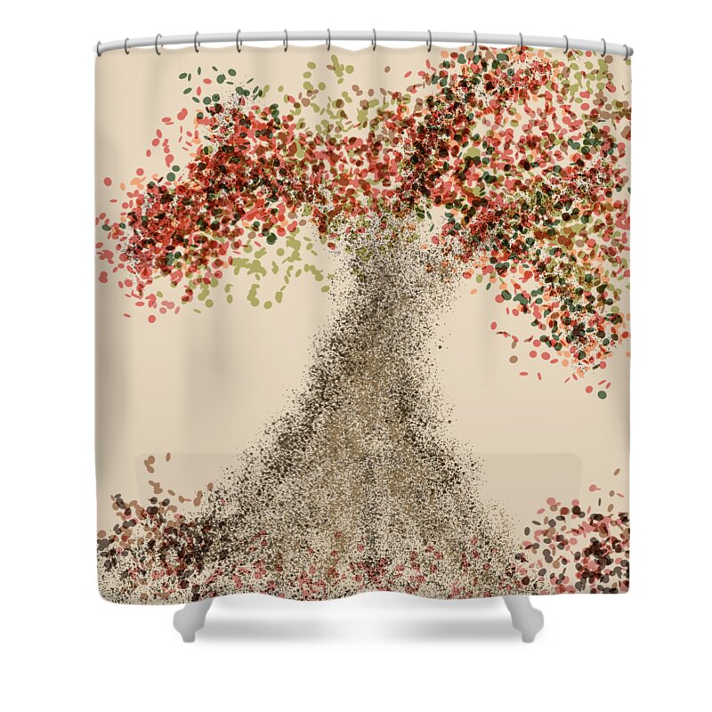 Fall Shower Curtain featuring the digital art Big fall tree by Bentley Davis