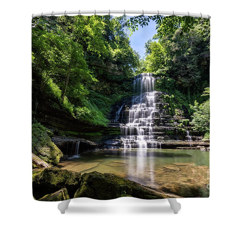 Waterfall Shower Curtain featuring the photograph Big Falls by David Smith