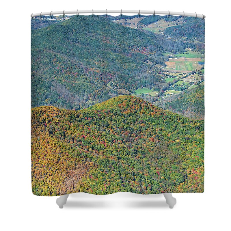 Big Ivy Shower Curtain featuring the photograph Big Ivy in Barnardsville, North Carolina Aerial View by David Oppenheimer