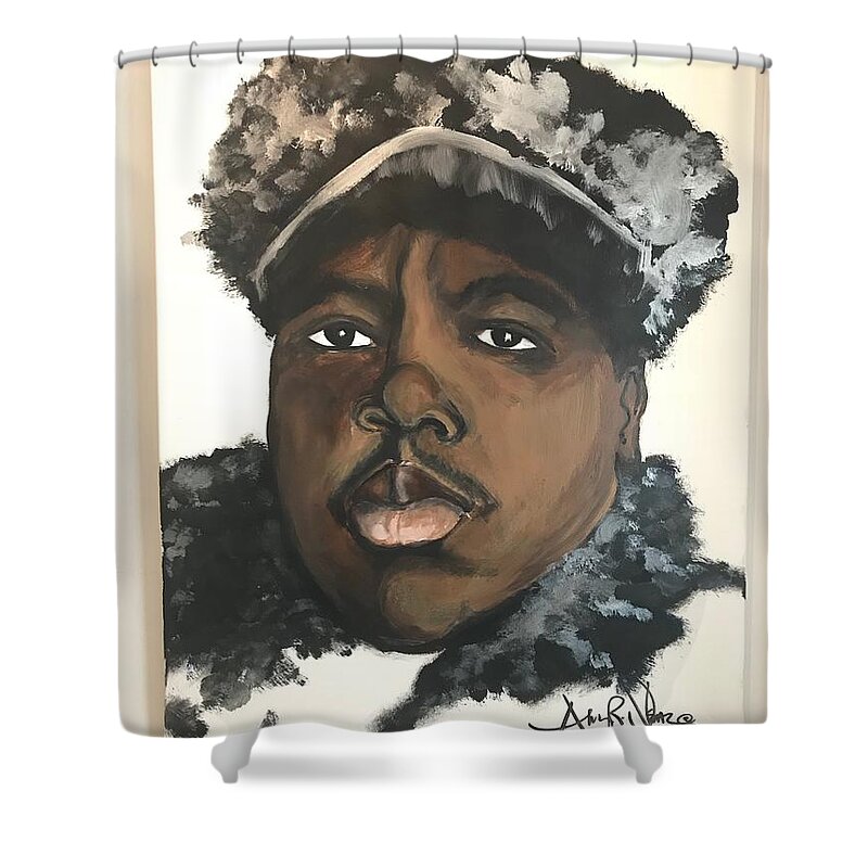  Shower Curtain featuring the painting Biggie by Angie ONeal