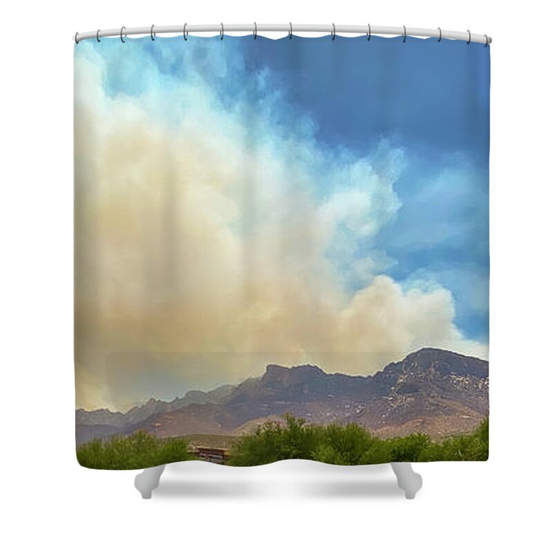 Bighornfire Shower Curtain featuring the photograph Bighorn Fire p113433 by Mark Myhaver