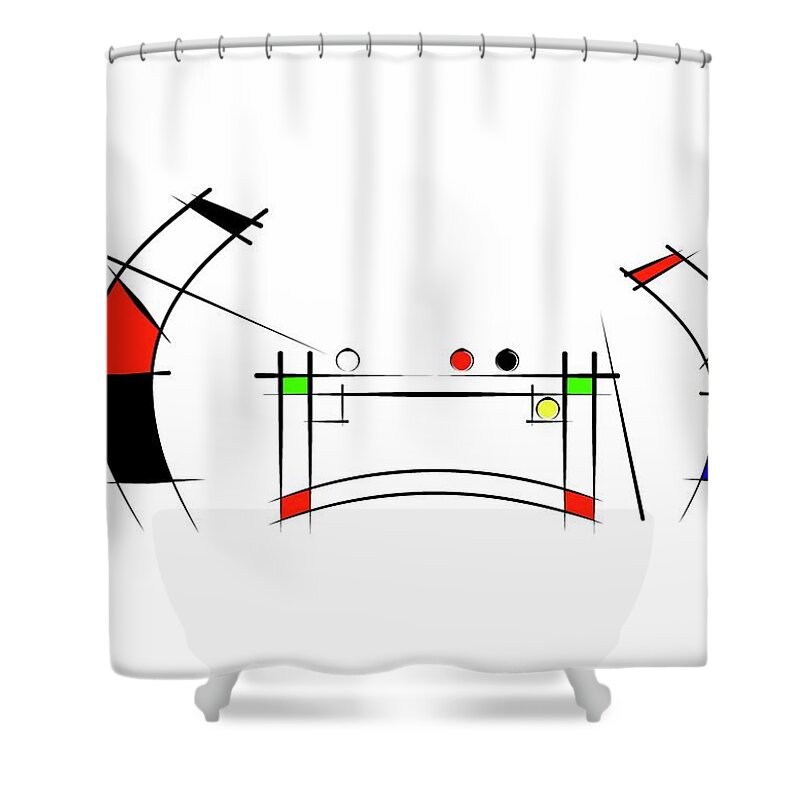 Snooker Shower Curtain featuring the digital art Biliard by Pal Szeplaky