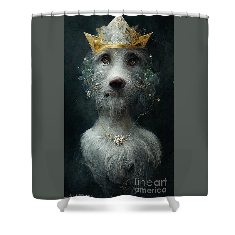 Ai Shower Curtain featuring the digital art Billie the Queen of dreams by Martine Roch
