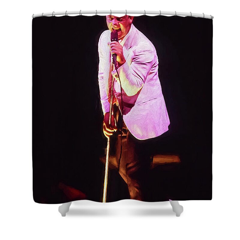 © 2020 Lou Novick All Rights Reserved Shower Curtain featuring the photograph Billy Joel by Lou Novick
