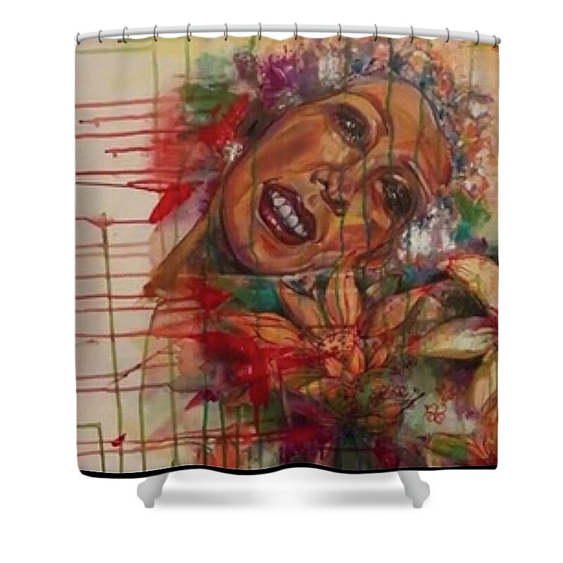  Shower Curtain featuring the painting Billy by Try Cheatham