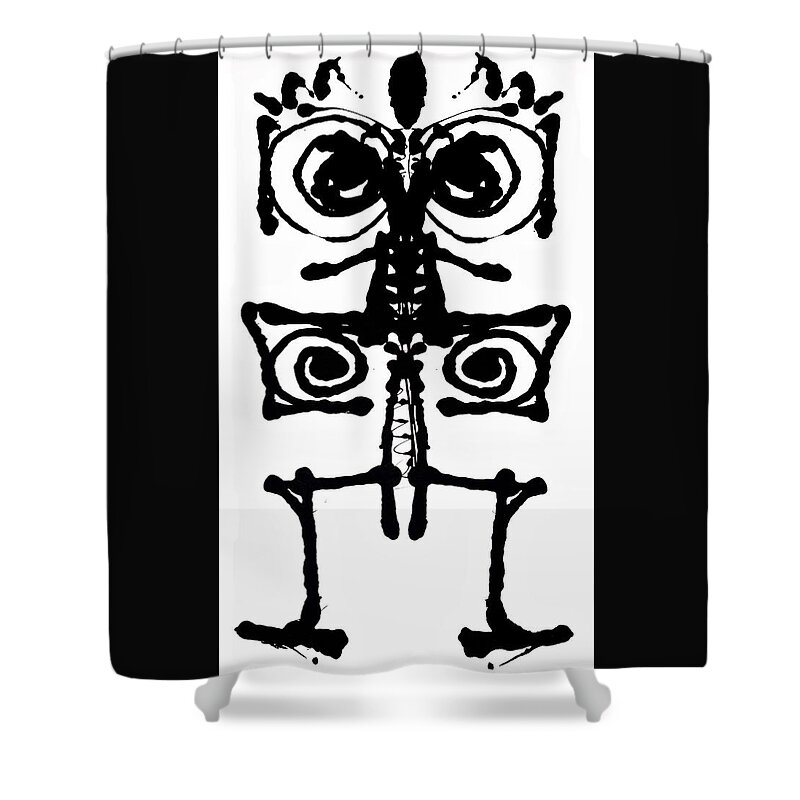 Statement Shower Curtain featuring the painting Binary Fairy by Stephenie Zagorski