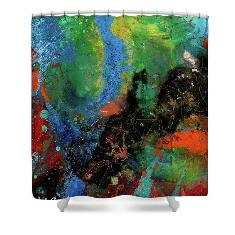 Abstract Shower Curtain featuring the painting Bippity Boppity Boo by Kasha Ritter