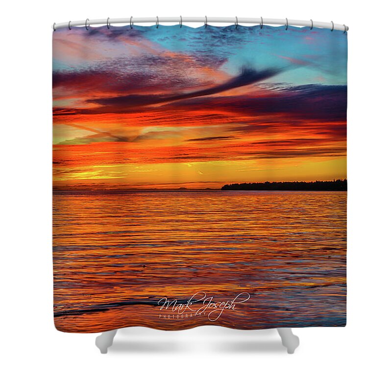 Sunset Shower Curtain featuring the photograph Birch Bay/Blaine Sunset by Mark Joseph