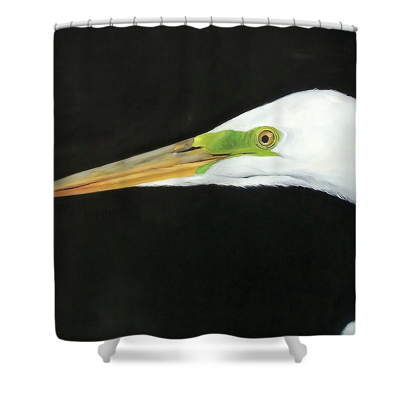  Shower Curtain featuring the painting Bird Purse by christine shockley by John Gholson