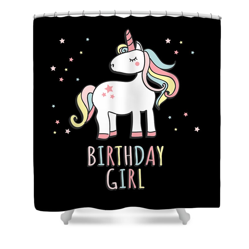 Funny Shower Curtain featuring the digital art Birthday Girl by Flippin Sweet Gear