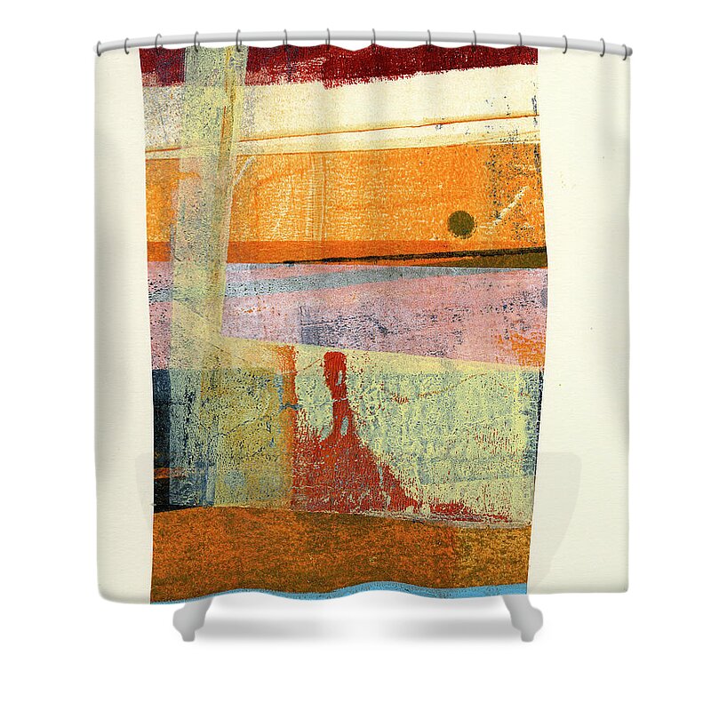 Abstract Art Shower Curtain featuring the painting Bits and Pieces #17 by Jane Davies