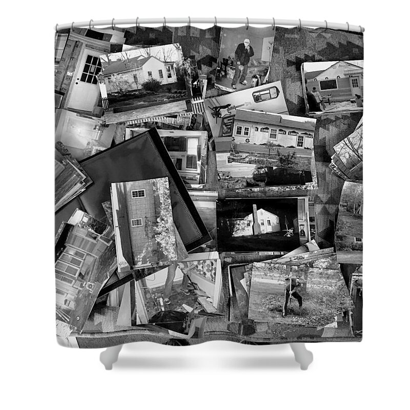 Black And White Photographs Shower Curtain featuring the photograph Black And White Photograph Collage by Valerie Collins