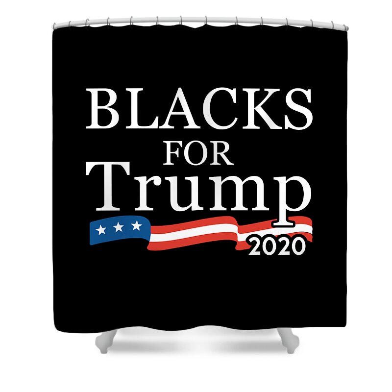 Cool Shower Curtain featuring the digital art Black Conservatives For Trump 2020 by Flippin Sweet Gear