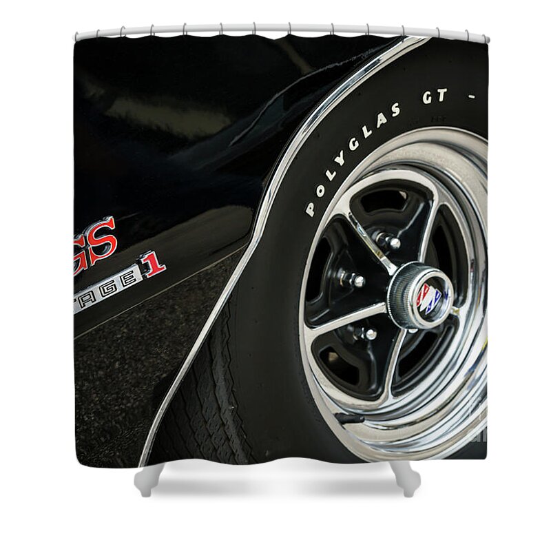 Automotive Shower Curtain featuring the photograph Black GS Stage 1 by Dennis Hedberg