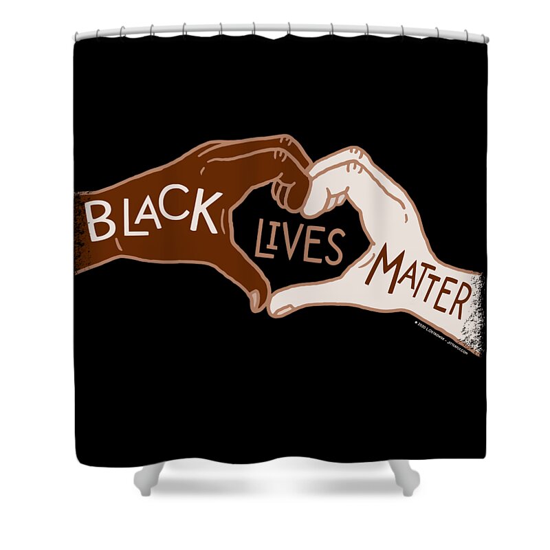 Black Lives Matter Shower Curtain featuring the digital art Black Lives Matters - Heart Hands by Laura Ostrowski