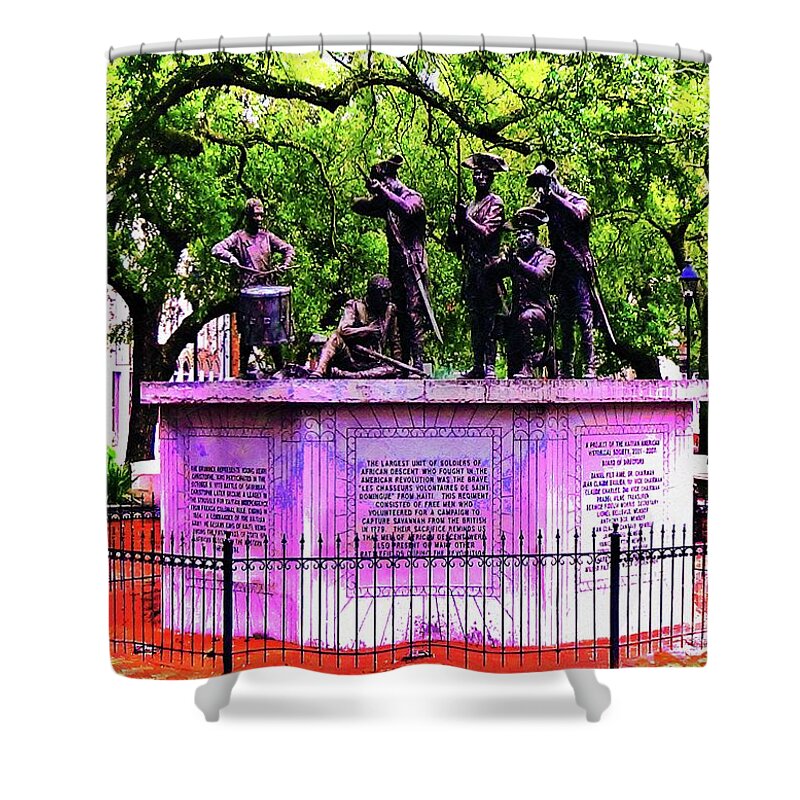 Beauty Shower Curtain featuring the photograph Black When Haitians Were Heroes in America Series Print No. 3 by Aberjhani
