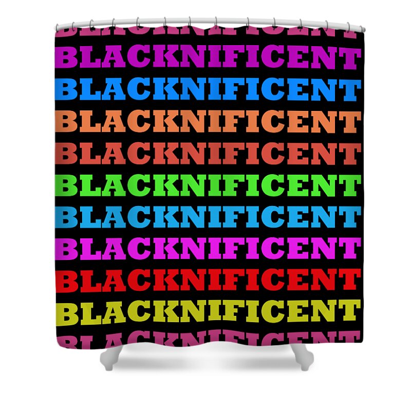 T Shirt Shower Curtain featuring the painting Blacknificent African-American Vintage 80's Look Cultural T-Shirt by Tony Rubino