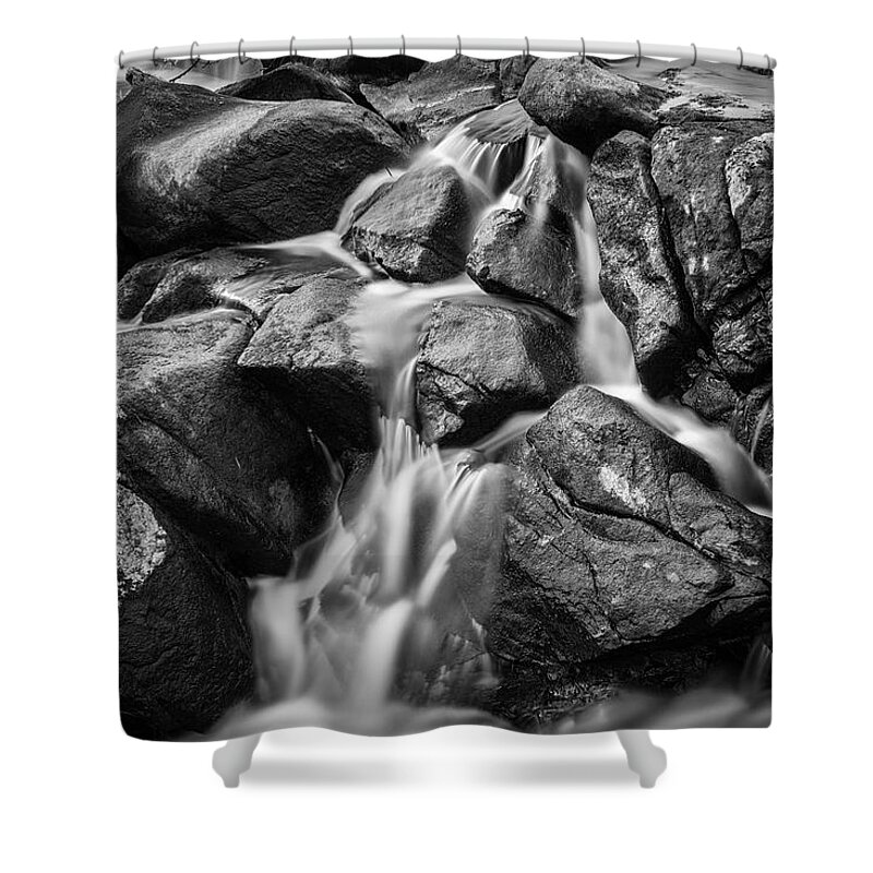 Black And White Shower Curtain featuring the photograph Blackstone River LIII BW by David Gordon