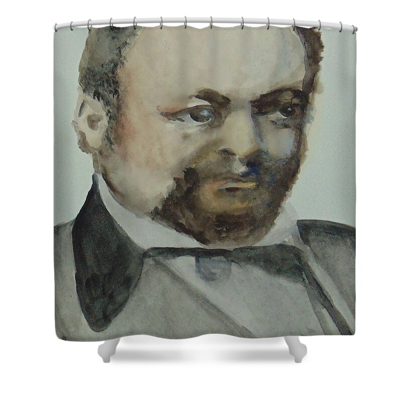 Politician Shower Curtain featuring the painting Blanche K. Bruce by Saundra Johnson