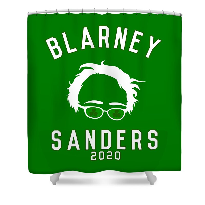 St Patricks Day Shower Curtain featuring the digital art Blarney Sanders 2020 Bernie St Patricks Day by Flippin Sweet Gear