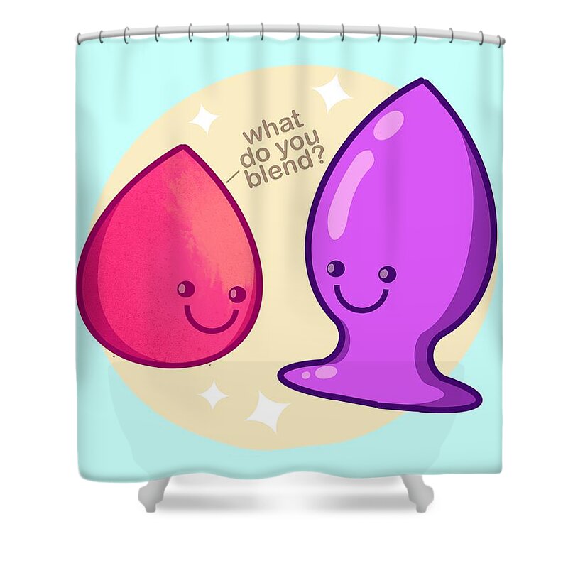Butt Shower Curtain featuring the drawing Blender Plug by Ludwig Van Bacon