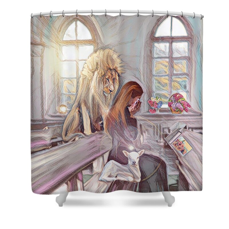 Prophetic Shower Curtain featuring the mixed media Blessed Are Those Who Mourn by Jessica Eli